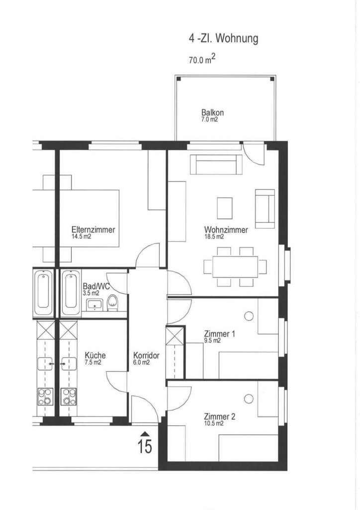4 rooms apartment, Foto 6 von 6