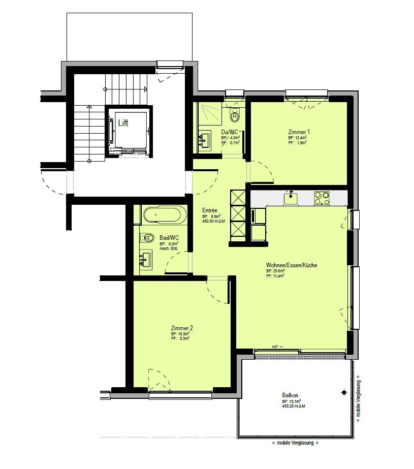 2 ½ rooms apartment