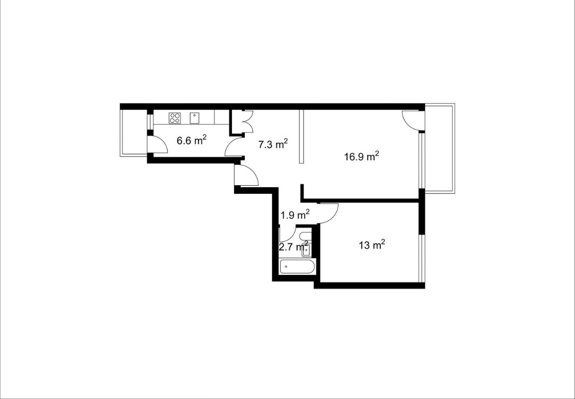 2 ½ rooms apartment