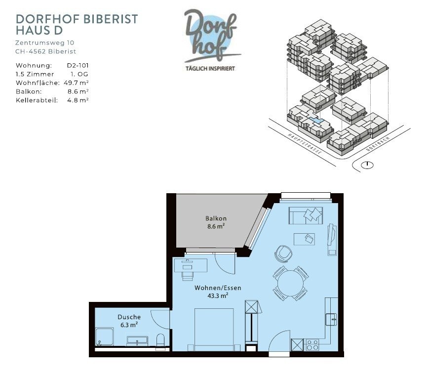 1 ½ rooms apartment