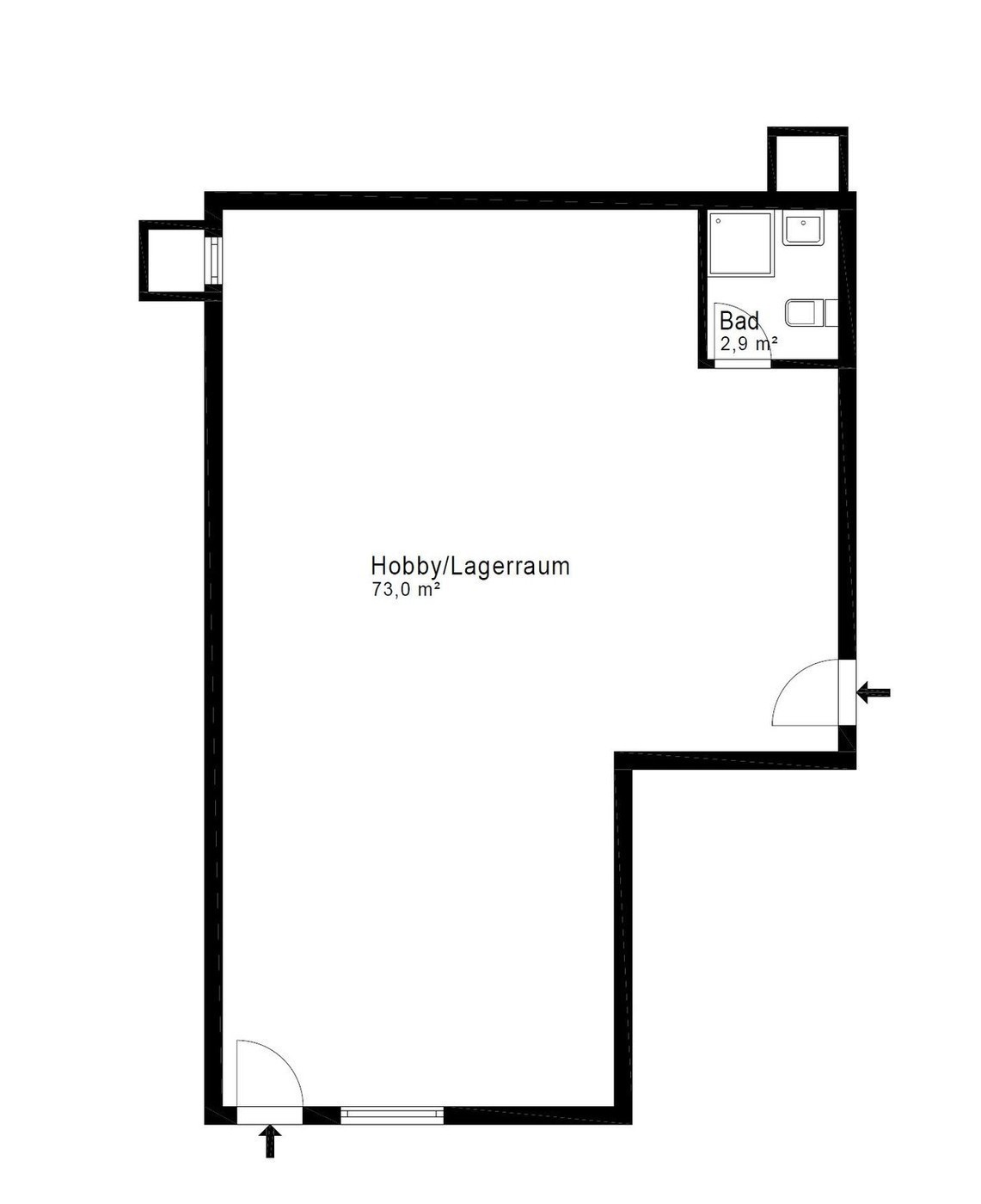 Pièce de loisirs de 76m²