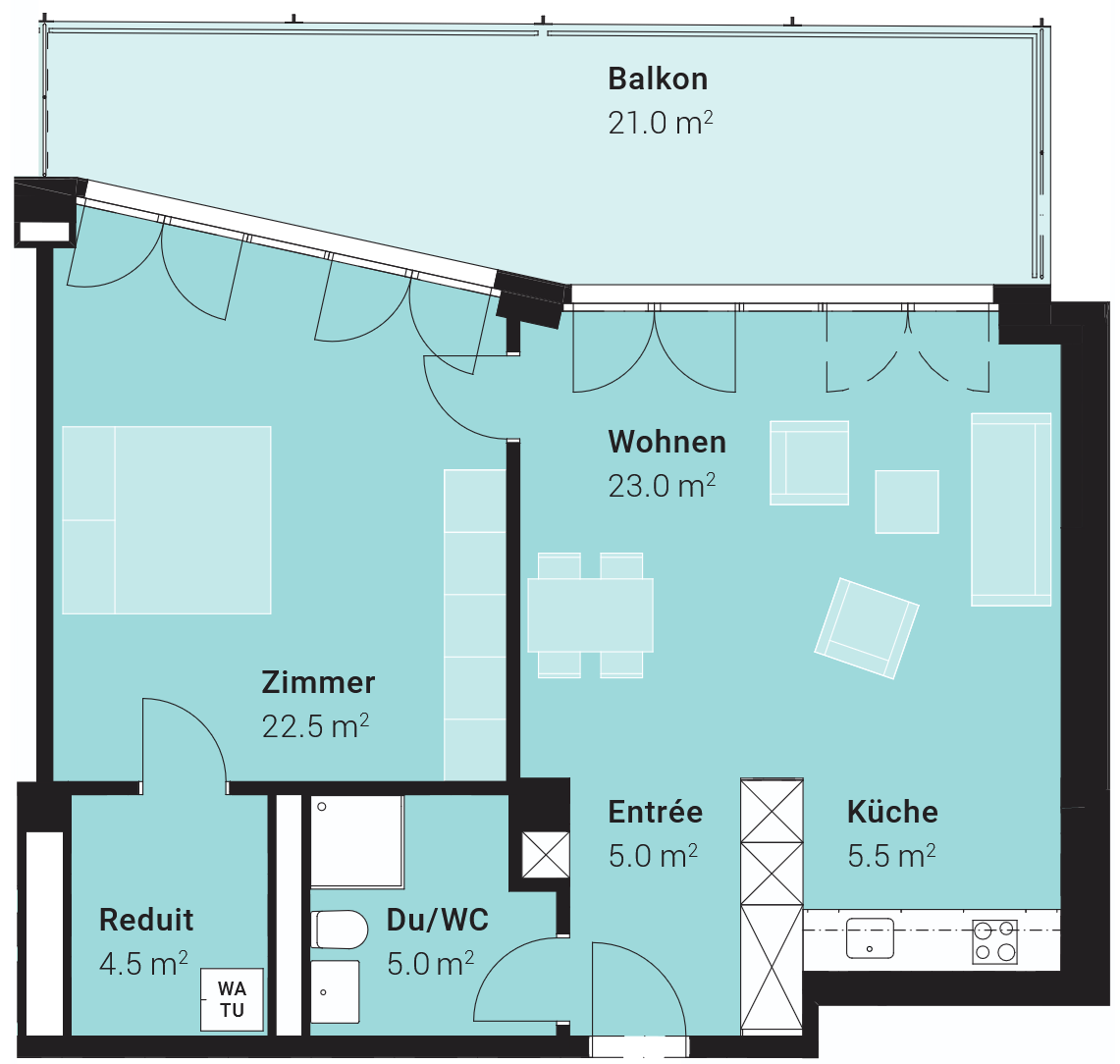 Appartement de 2 ½ pièces, photo 3 sur 3