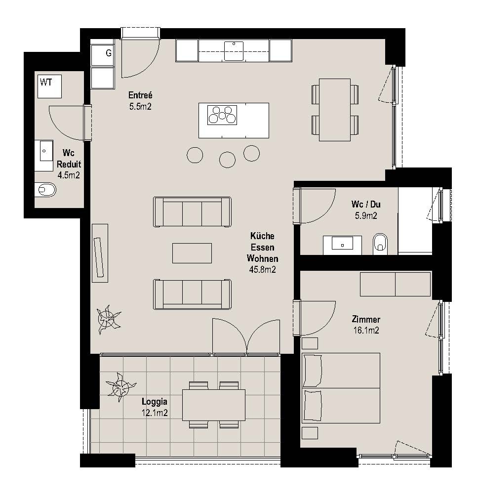 Appartement de 2 ½ pièces