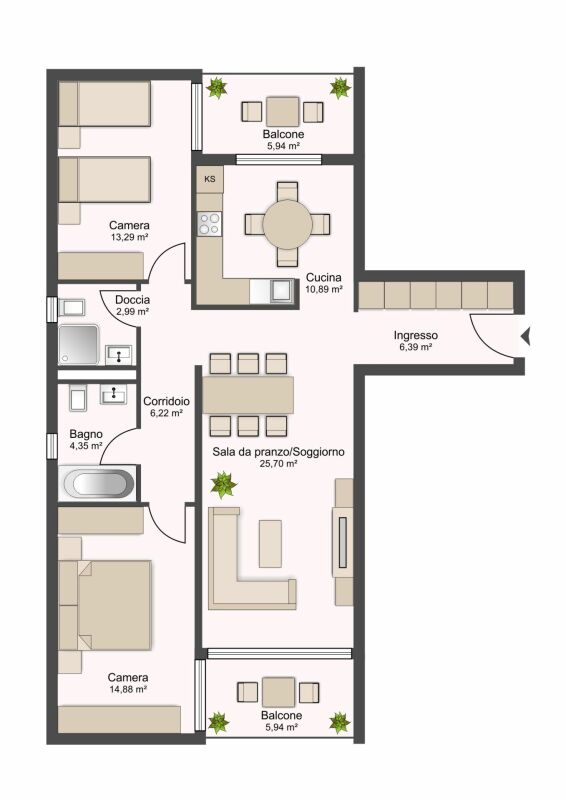 3 ½ rooms apartment