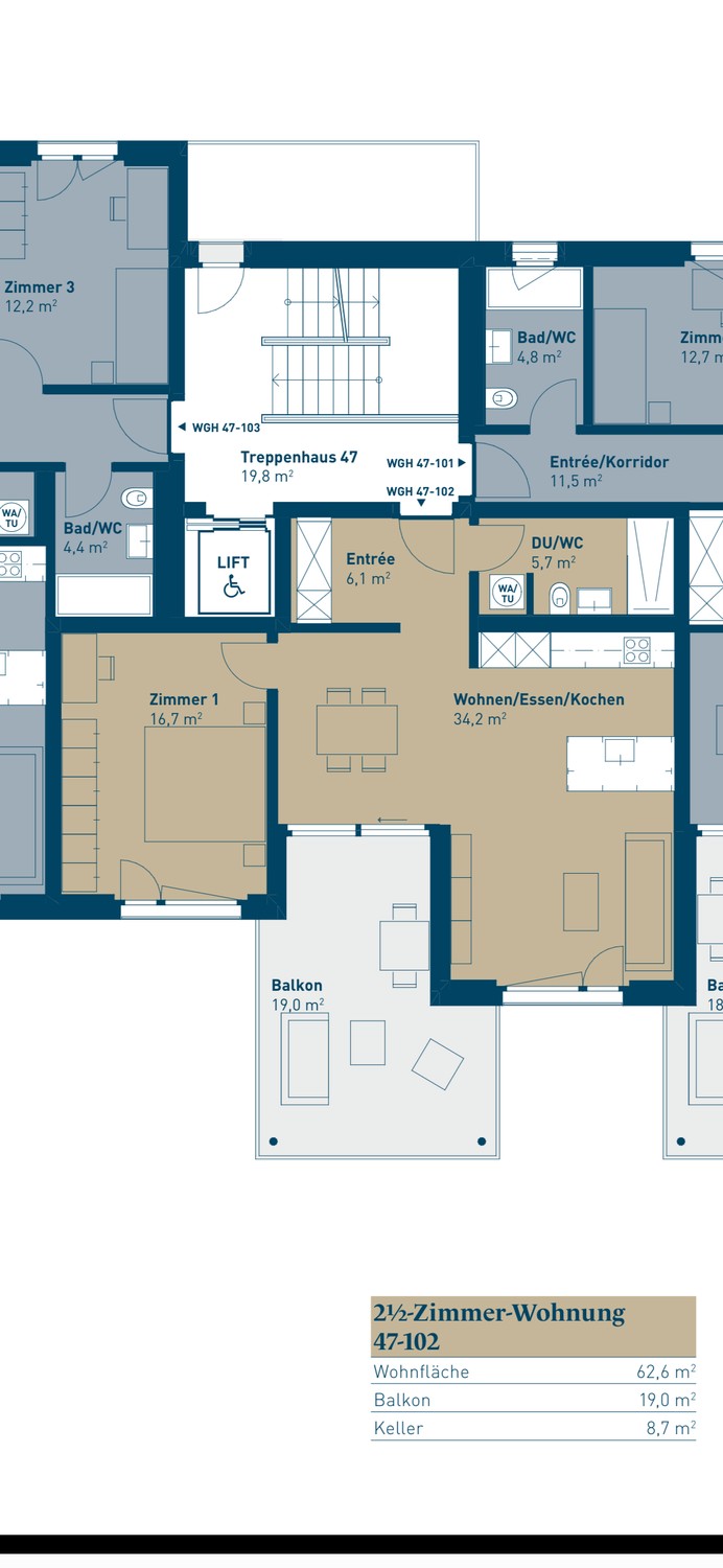 Appartement de 2 ½ pièces