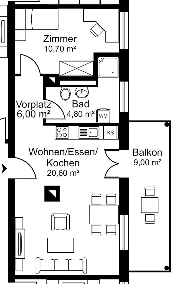 2 ½ Zimmer Wohnung