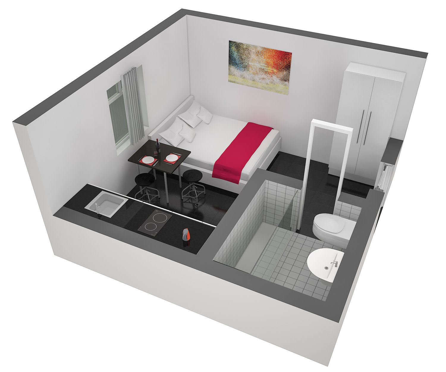 1 Zimmer möbliertes Apartment