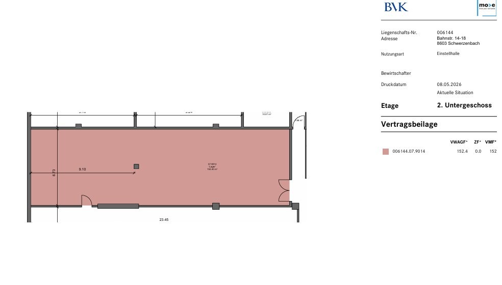 Locale di deposito di 190m²