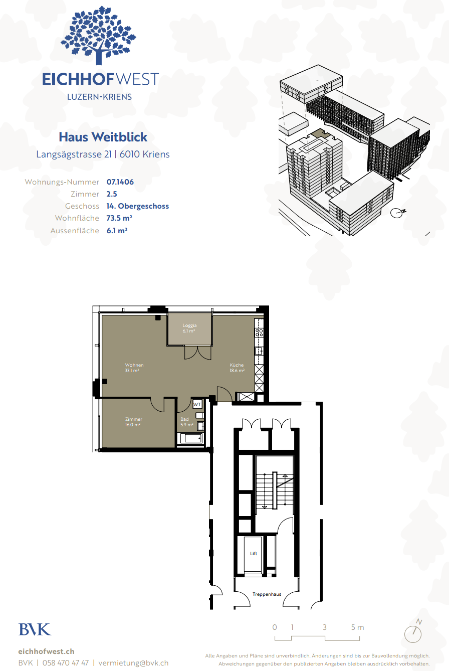 2 ½ pièces appartement