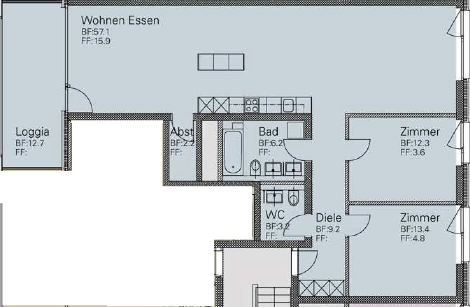Appartement meublé de 3 ½ pièces