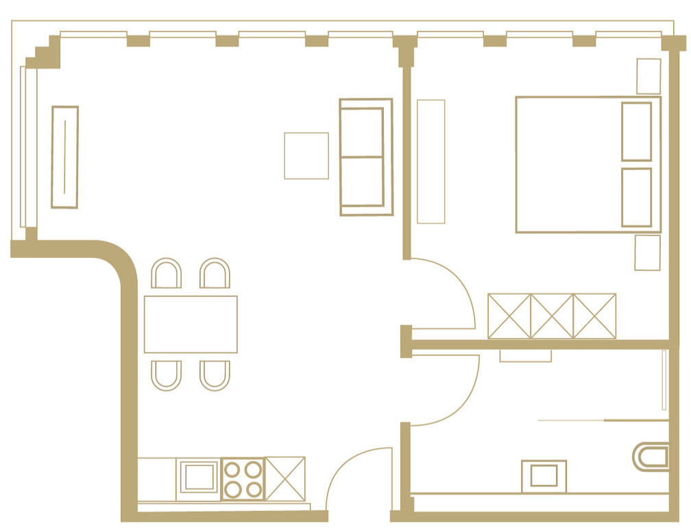 2 ½ rooms furnished flat