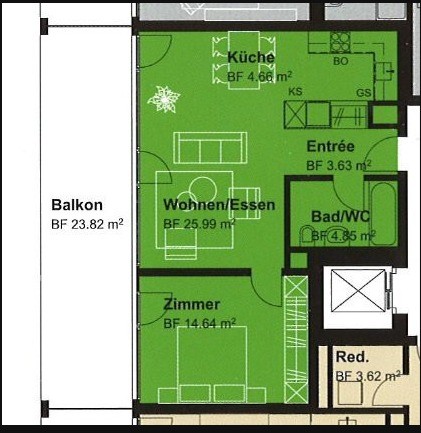 2 ½ rooms apartment