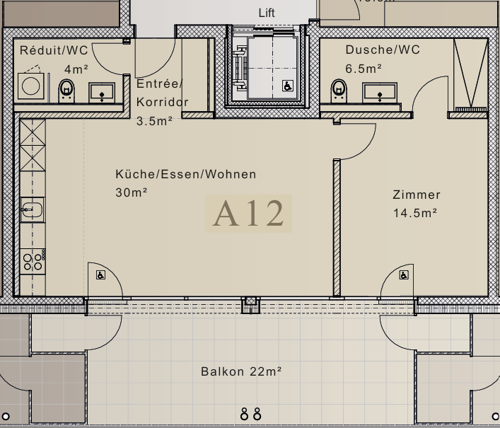 2 ½ rooms apartment