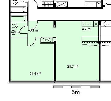 2 pièces appartement