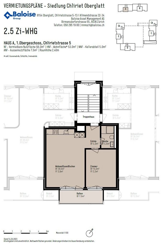 2 ½ pièces appartement