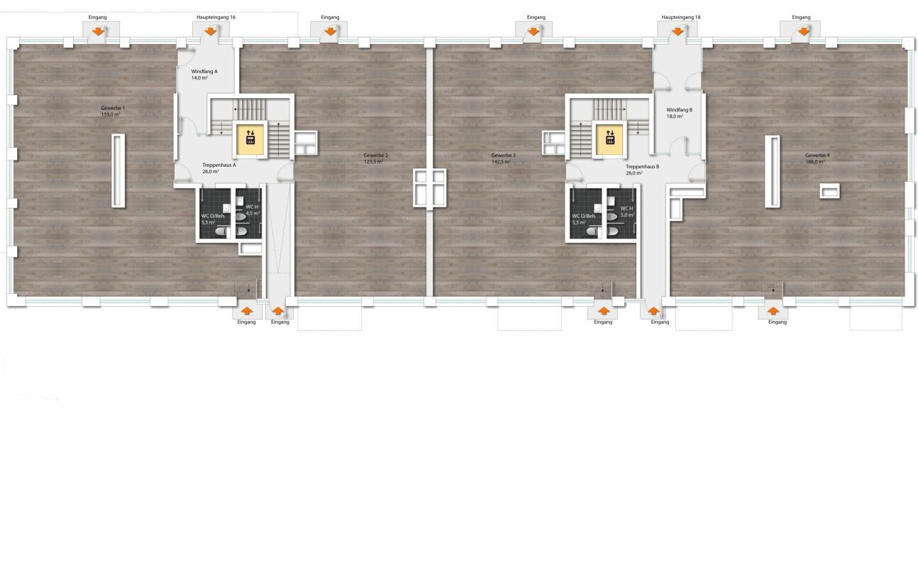 280m² office