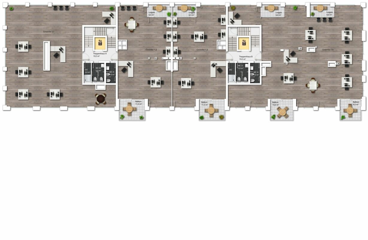 280m² office