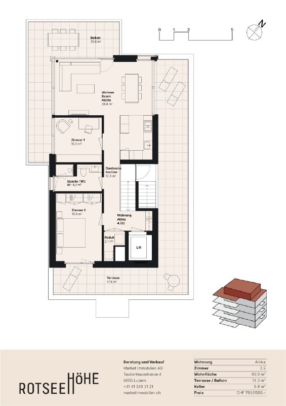 Appartement de 3 ½ pièces