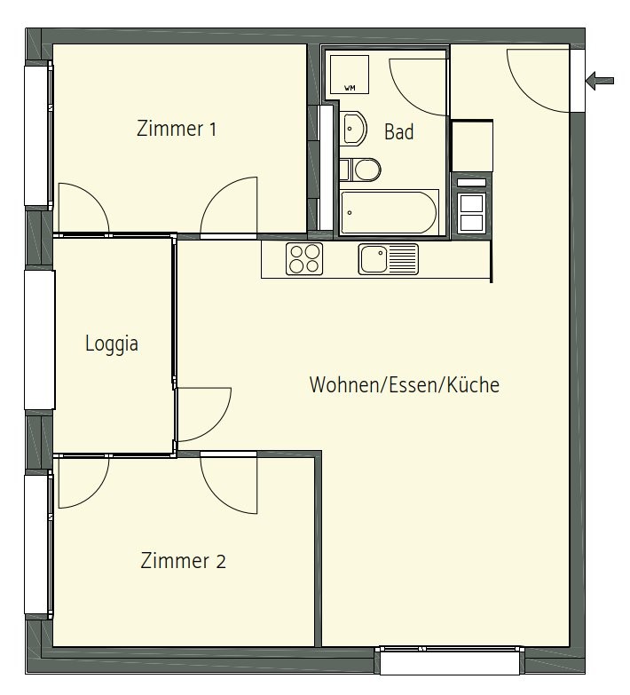 2 ½ rooms apartment