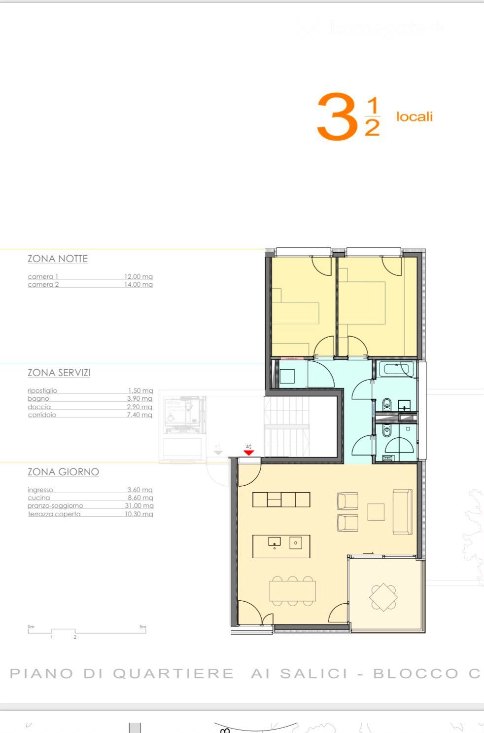 3 ½ pièces appartement