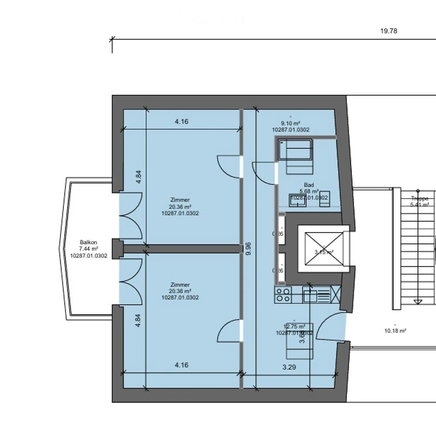 3 ½ rooms roof flat
