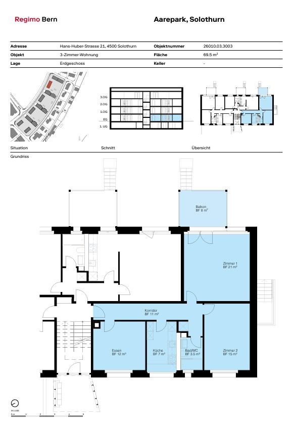 3 rooms apartment