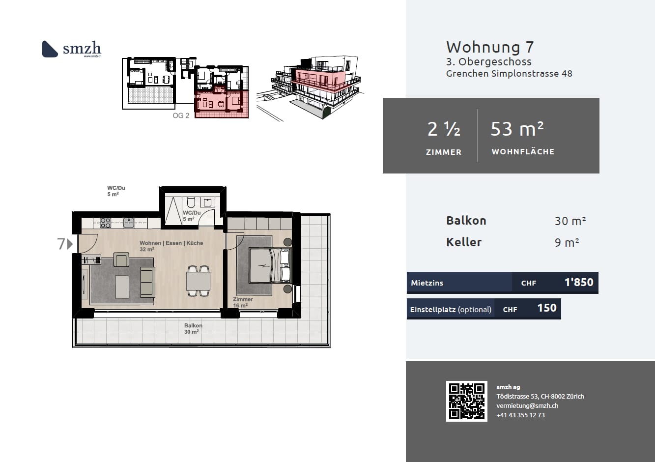 2 ½ rooms apartment