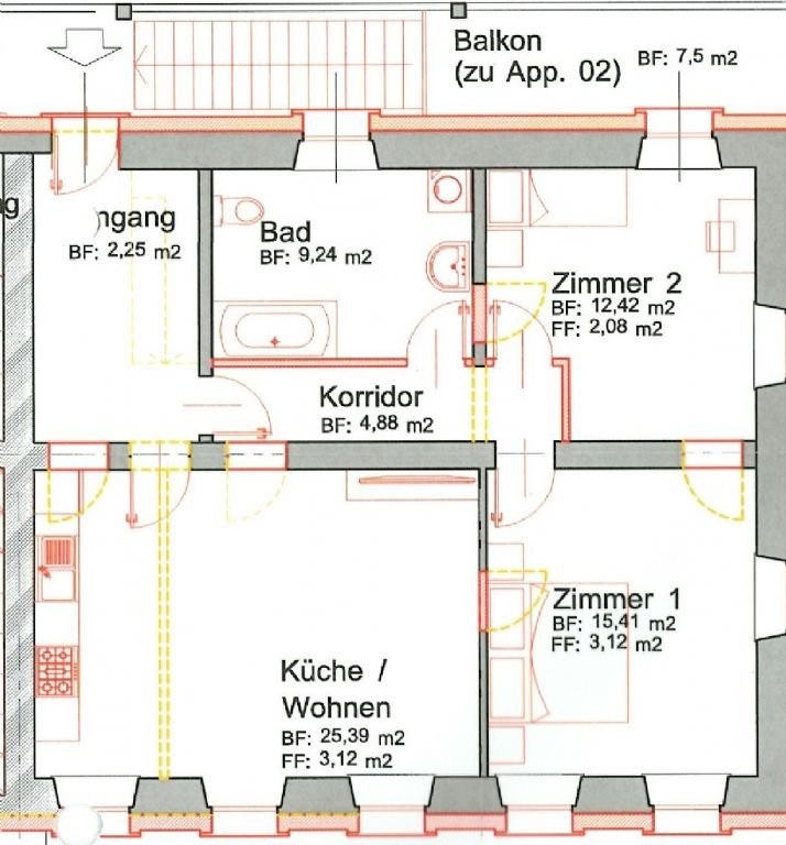 Appartement de 3 ½ pièces