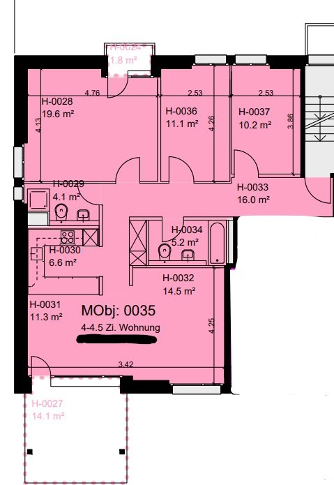 2 ½ rooms apartment