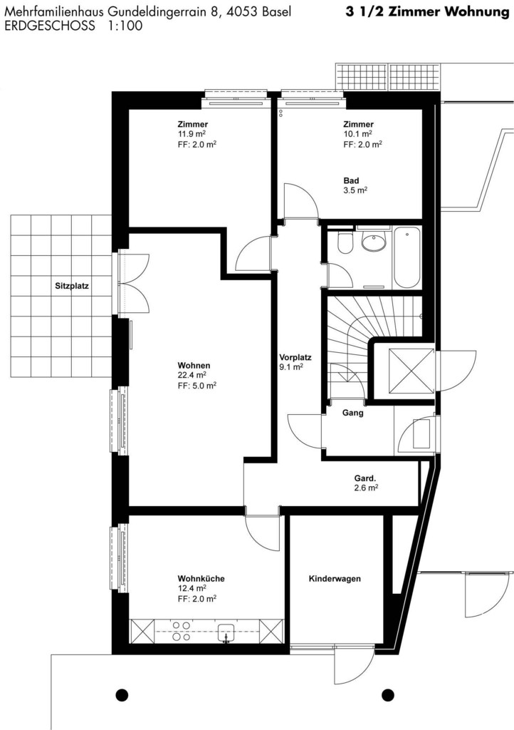 3 ½ rooms apartment
