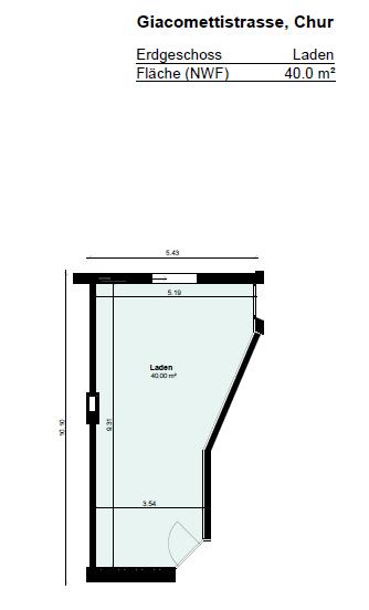 negozio di 40m²