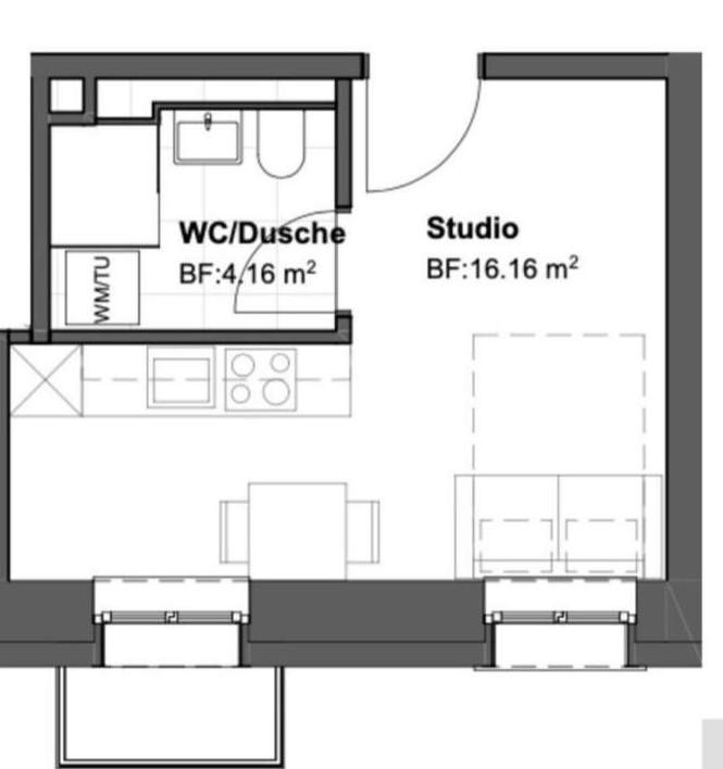 1 ½ Zimmer Wohnung