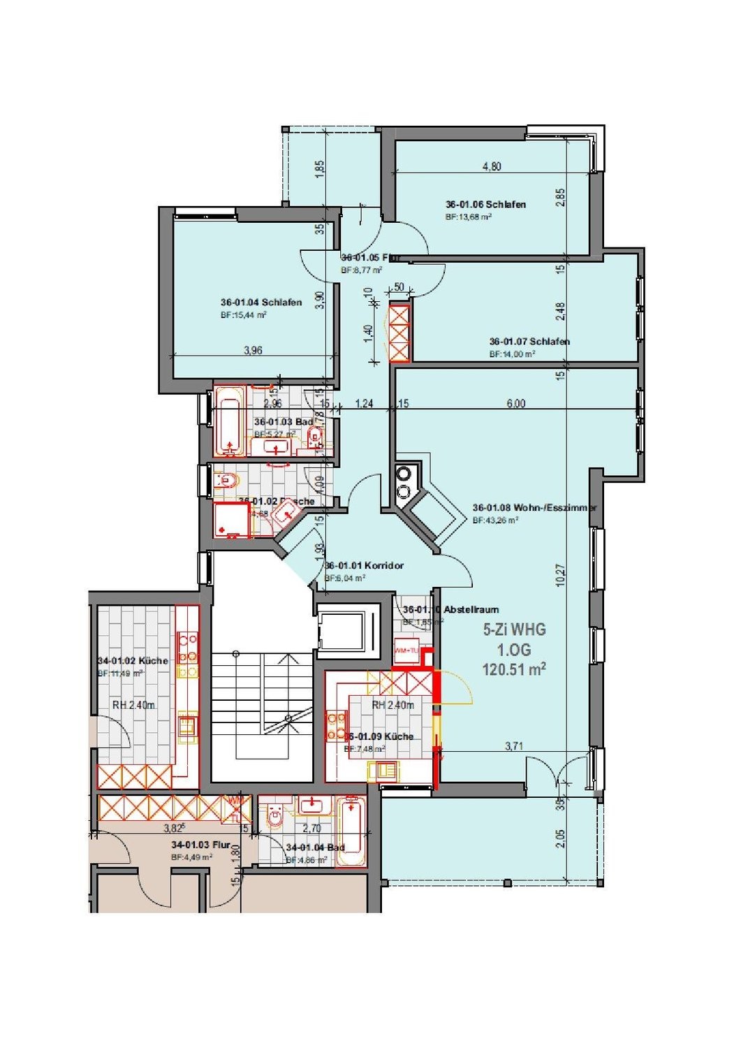 5 rooms apartment
