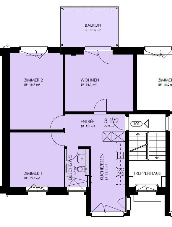 3 rooms apartment, Foto 9 von 9