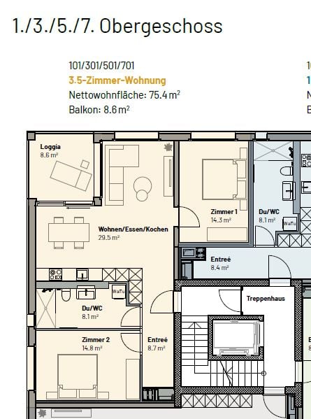 2 ½ rooms apartment