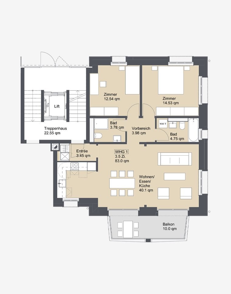 3 ½ rooms apartment