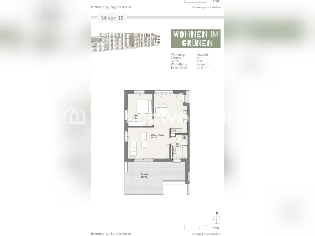 2 ½ rooms apartment