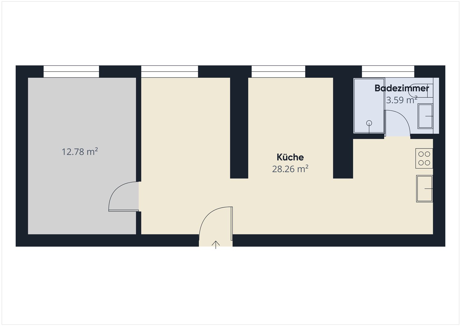 2 ½ rooms roof flat