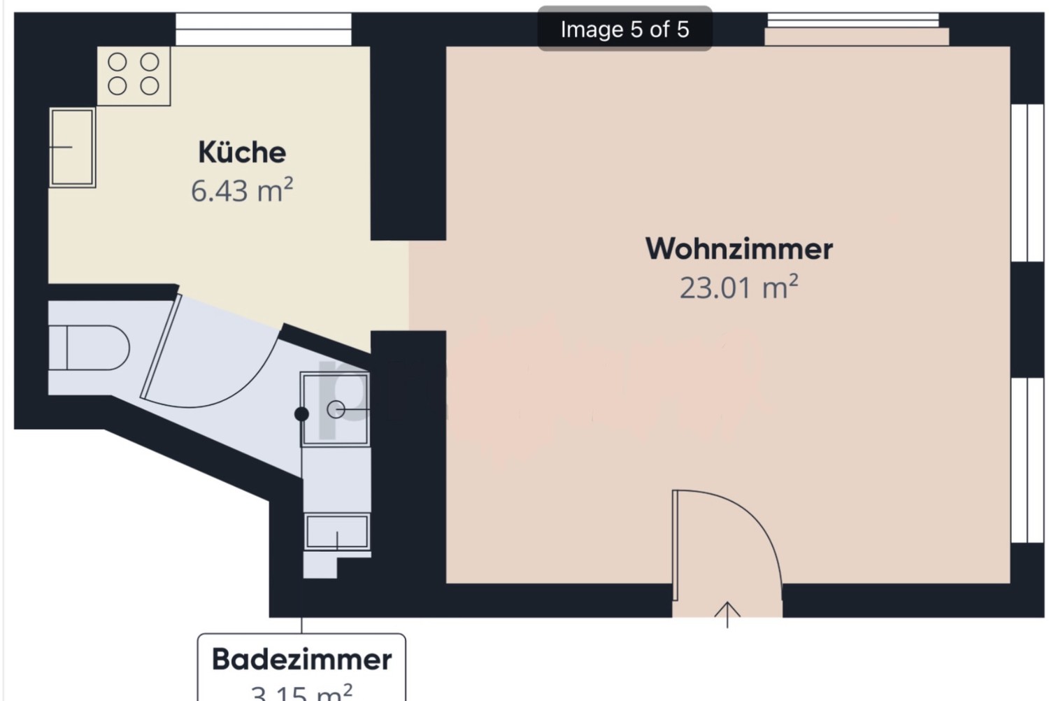 1 room apartment, Foto 6 von 6