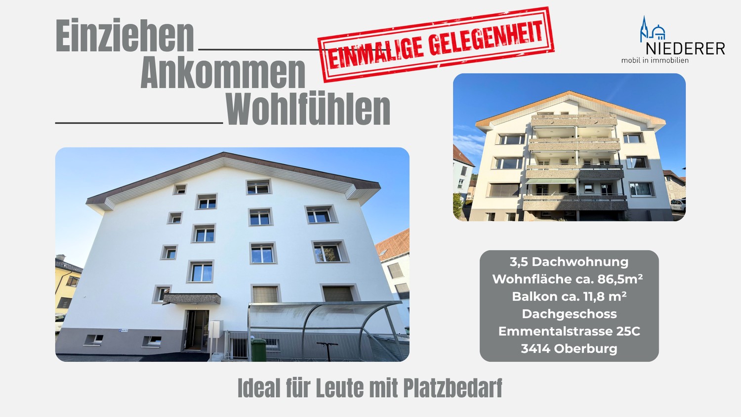 3 ½ rooms roof flat, Foto 1 von 7