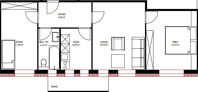 3 ½ rooms apartment, foto 5 di 5