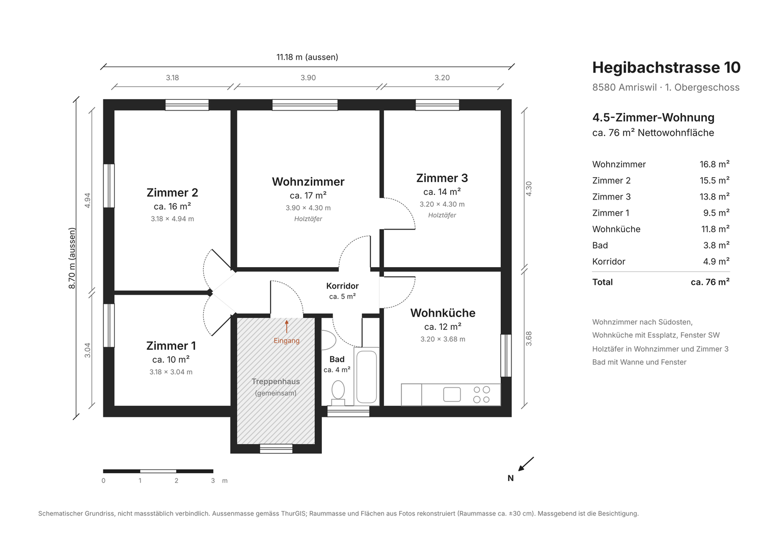 Appartement de 3 ½ pièces