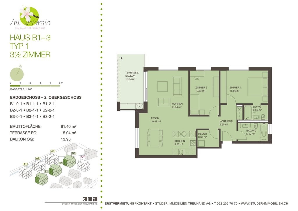 Appartement de 3 ½ pièces