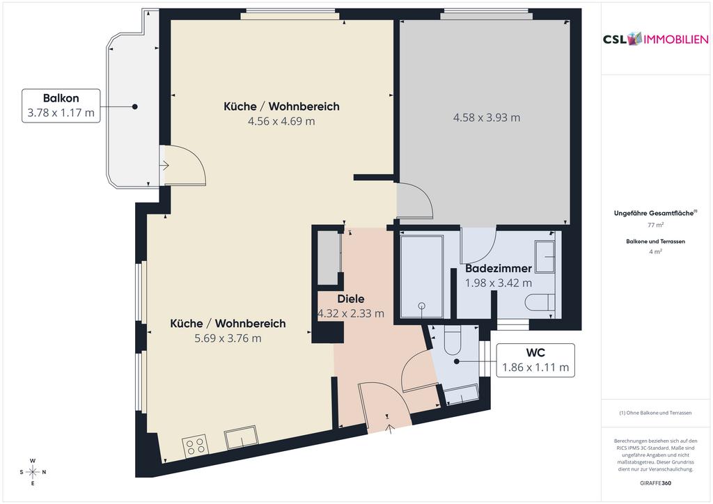Appartement de 2 pièces