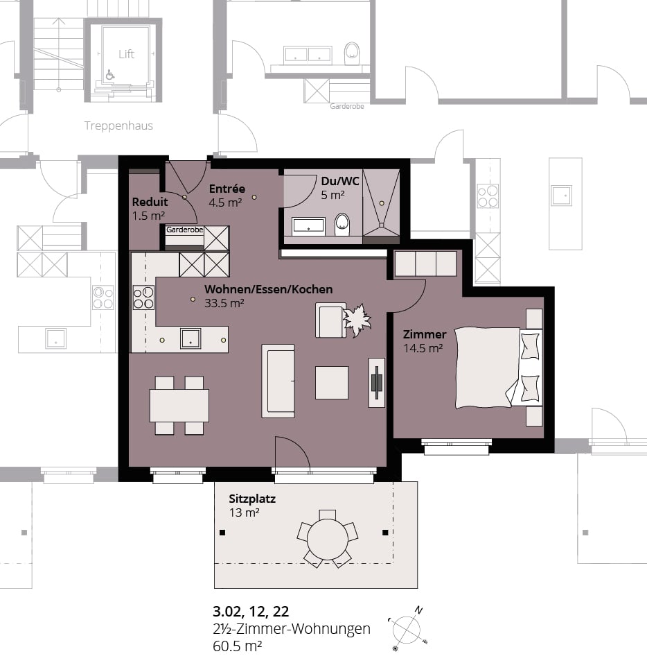 2 ½ rooms apartment