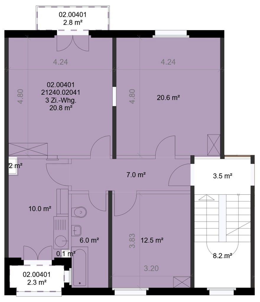 3 rooms apartment
