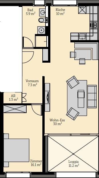 2 ½ rooms apartment (8)