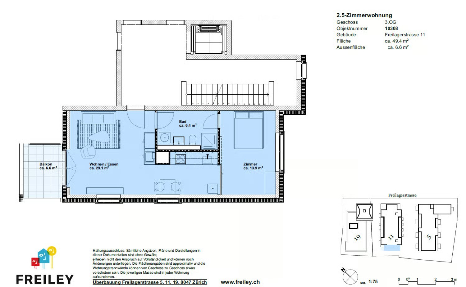 2 ½ Zimmer Wohnung, Foto 3 von 4