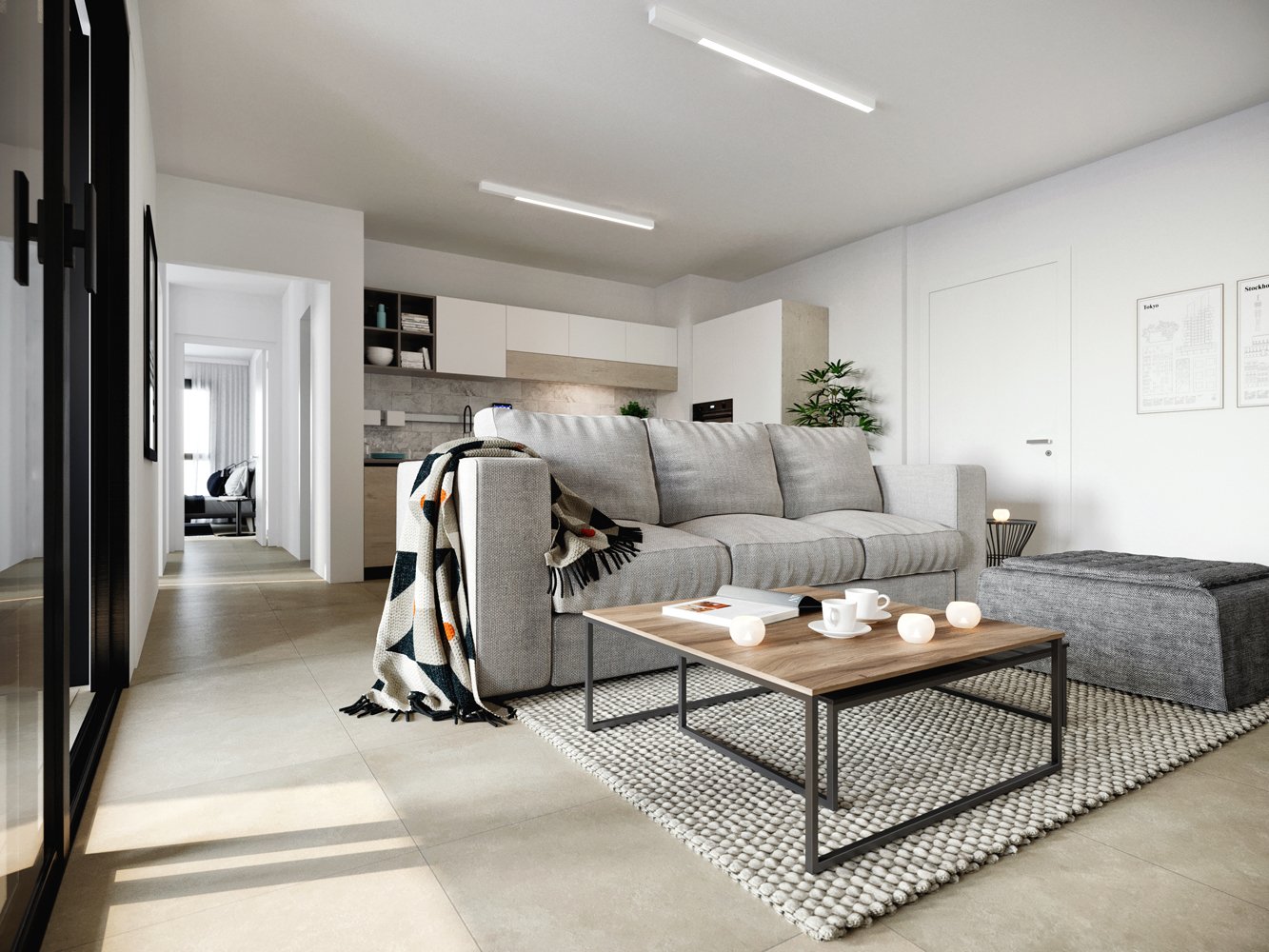 3 ½ rooms furnished flat