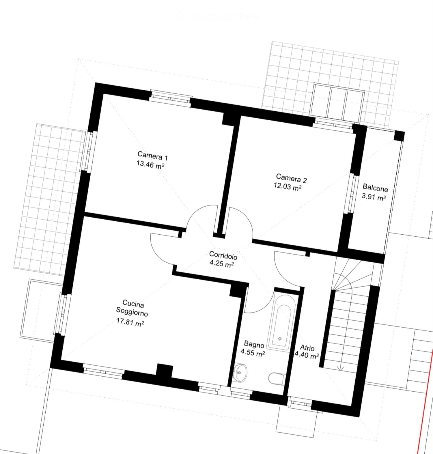 3 rooms apartment
